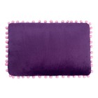 Подушка "Этель" фиол., р-р 40х30 см, с бамбошками, 100% П/Э, велсофт - Фото 1