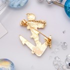 Брошь «Якорь корабельный», цветной в золоте - Фото 2