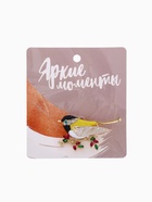 Брошь «Птичка-синичка», цветная в золоте - Фото 9