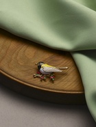 Брошь «Птичка-синичка», цветная в золоте - Фото 6