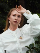 Брошь «Птичка-синичка», цветная в золоте 3714423 - фото 16414978