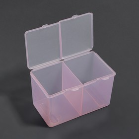 Органайзер для хранения, с крышкой, 2 ячейки, 6,7 × 12,5 × 7,5 см, цвет МИКС