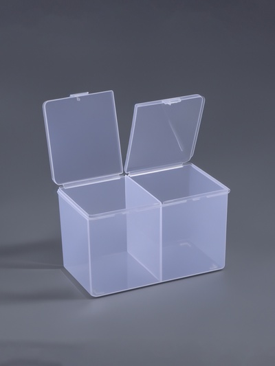 Контейнер для хранения мелочей, 2 секции, 6.7×12.5×7.5 см, МИКС