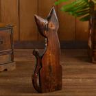 Интерьерный сувенир "Кошка с зелёным цветком" 30 см - фото 805995175