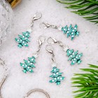 Шарм-подвеска для браслета «Новогодний» ёлка, цвет бирюзовый в серебре - Фото 1