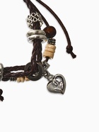 Браслет кожа «Переплетение» с подвеской, сердце, коричневый, d=8 см - Фото 3