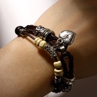 Браслет кожа «Переплетение» с подвеской, сердце, коричневый, d=8 см - Фото 4