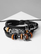 Браслет кожа «Сова», и листок, чёрный, d=6 см  (артикул 3744889)  большой выбор товаров оптом и в розницу по низким ценам с доставкой