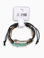 Браслет кожаный «Сова и ряд бусин», d=9 см, чёрный - Фото 7