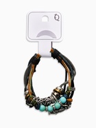 Браслет кожаный «Сова и ряд бусин», d=9 см, чёрный - Фото 8