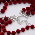 Бусы 3 яруса «Бархат», цвет бордовый, 70 см - Фото 2