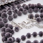 Бусы 3 яруса «Бархат», цвет серый, 70 см - Фото 2