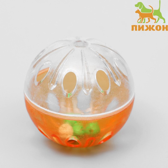 Шарик для кошек "Веселая семейка" с пластиковыми шариками внутри, 4,2 см, микс цветов - Фото 1