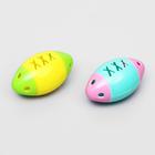 Игрушка для кошек с бубенчиком "Регби-мяч", 7 х 4 см, пластик, микс цветов - Фото 2