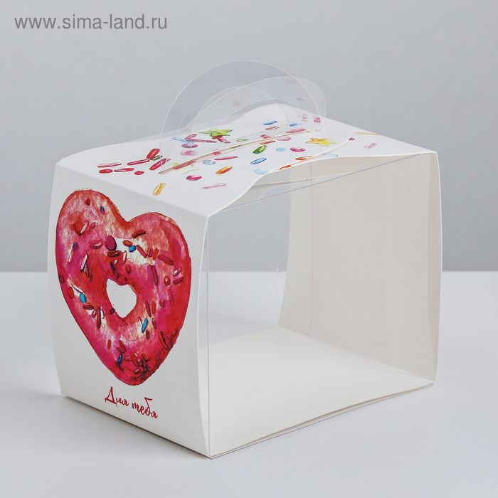 Коробка под десерт «Для тебя угощение», 12 × 10 × 9 см - Фото 1