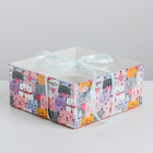 Коробка на 4 капкейка «Котики», 16 × 16 × 7.5 см - Фото 1