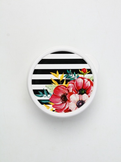 Ланч - бокс круглый «Цветы», 150 мл