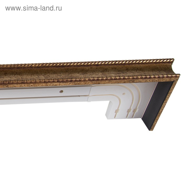 Карниз трёхрядный 400 см, цвет старое золото