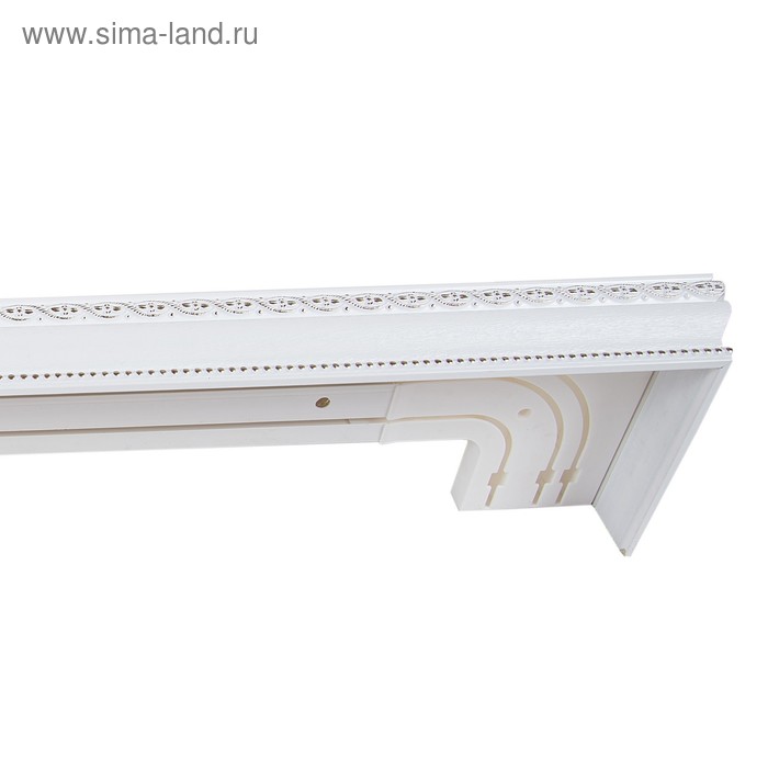 Карниз трёхрядный 400 см, цвет белый
