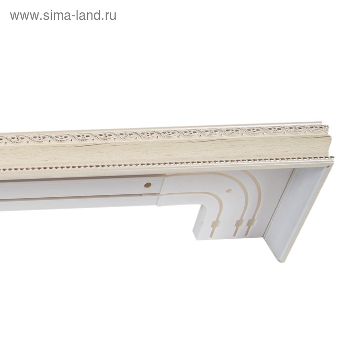 Карниз потолочного крепления трех рядный 3 кремовый  400см - Фото 1