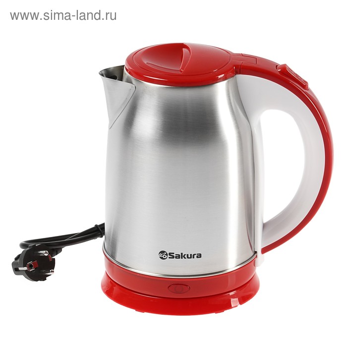 Чайник электрический Sakura SA-2147R, металл, 1.8 л, 1800 Вт, красный - Фото 1
