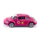 Коллекционная модель автомобиля Volkswagen Beetle, розовая, масштаб 1:64 - Фото 1