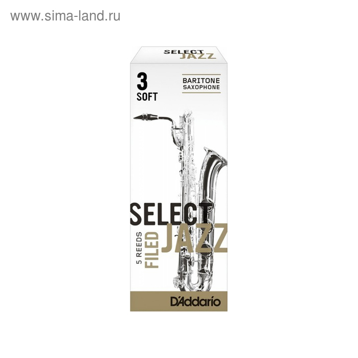 Трости для саксофона баритон RICO RSF05BSX3S Select Jazz fld, 3S, 5 шт/упак