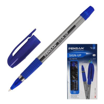 Ручка шариковая масляная Pensan Sign-Up, узел 1.0 мм, резиновый грип, чернила синие