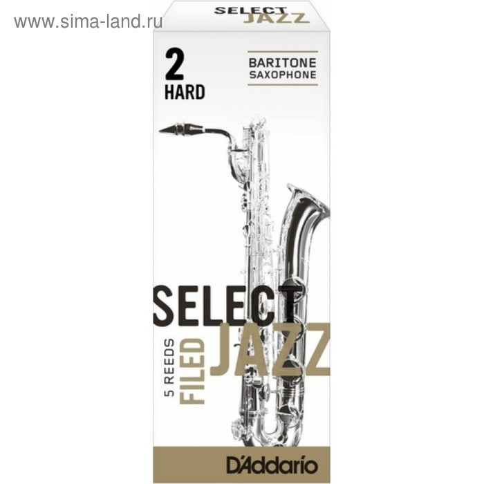 Трости для саксофона баритон RICO RSF05BSX2H Select Jazz fld, 2H, 5 шт/упак