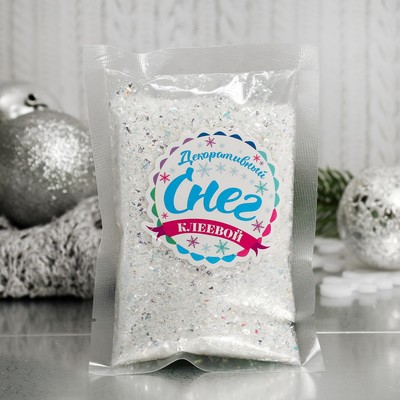 Снег искусственный клеевой для декора «Блёстки» 60 г