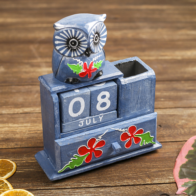 Календарь настольный «Сова», 18×6×20 см, дерево