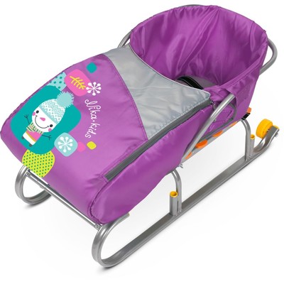 Сиденье для санок с чехлом для ног «Снеговик», цвет орхидея