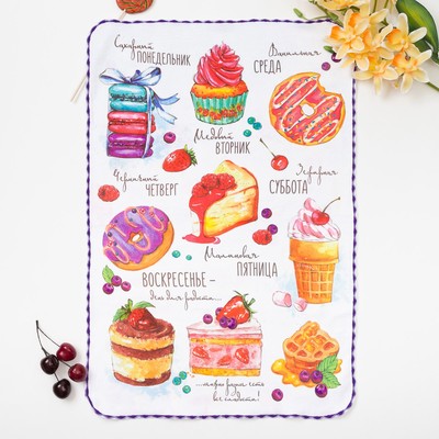 Полотенце микрофибра "Доляна" Сладости, 40х60 см, п/э 200 гр/м2