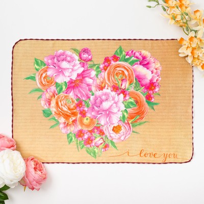 Полотенце микрофибра "Доляна" С любовью, 40х60 см, п/э 200 гр/м2