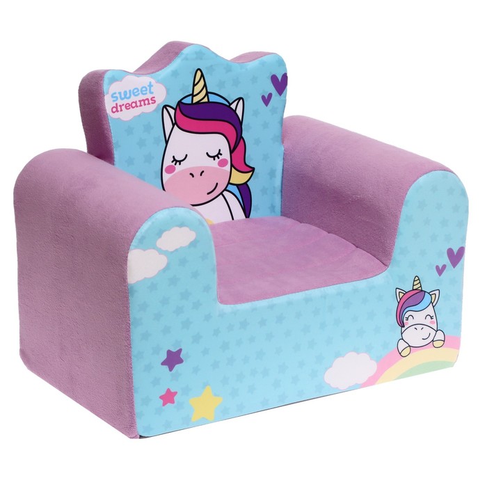 Мягкая игрушка-кресло «Единорог», цвета МИКС - фото 1884888948