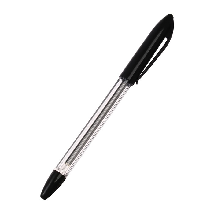 Ручка шариковая 0.5 мм, стержень чёрный, с резиновым держателем - Фото 1