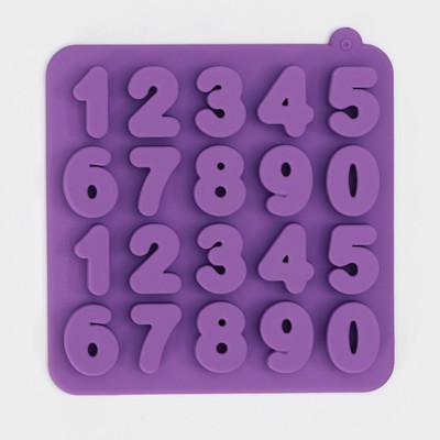 Форма для шоколада Доляна «Цифры», силикон, 16×16×2 см, 20 ячеек (2.9×2.2 см), МИКС