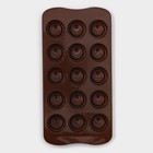 Форма для шоколада Доляна «Шоколадное удовольствие», силикон, 22×10×1,5 см, 15 ячеек (2,8×2,2 см), цвет шоколадный - Фото 3