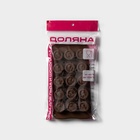 Форма для конфет и шоколада Доляна «Шоколадное удовольствие», силикон, 22×10×1.5 см, 15 ячеек (2.8×2.2 см), коричневая - Фото 6