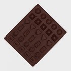 Форма для шоколада Доляна «Коробка конфет», силикон, 27×23×1,5 см, 30 ячеек (3,2×3,2 см), цвет коричневый - Фото 2