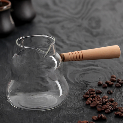 Турка «Арабика», 300 мл, 18×8.5×10 см, деревянная ручка, стекло