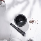 Ступка с пестиком Доляна «Чёрный камень», 10.5×10.5×20 см, чёрная - Фото 6