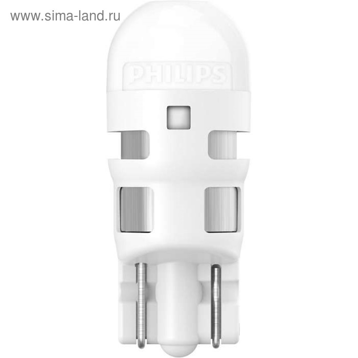 Лампа светодиодная Philips, W5W, 12 В, 1 Вт, LED 6000K, набор 2 шт - Фото 1