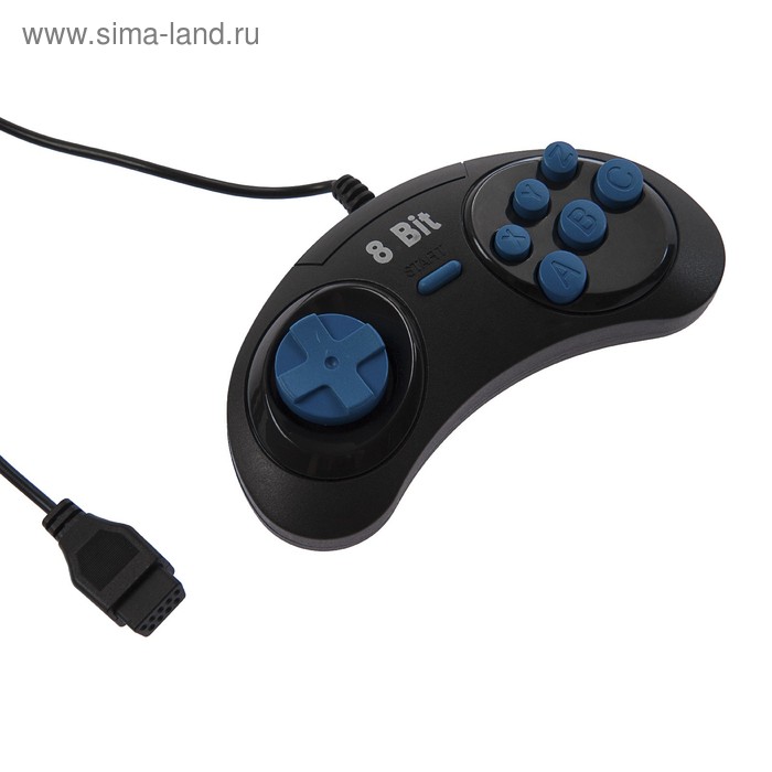 Геймпад для Dendy 8-bit, 9pin (узкий разъем), черный - Фото 1