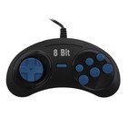 Геймпад для Dendy 8-bit, 9pin (узкий разъем), черный - Фото 4