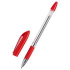 Ручка шариковая 0.5 мм, стержень красный, с резиновым держателем - фото 5787522