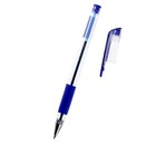 Ручка шариковая 0.5 мм, стержень синий, с резиновым держателем (штрихкод на штуке) - Фото 2