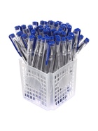 Ручка шариковая А-100, синий стержень, узел 0.5 мм, прозрачный корпус  (артикул 129469)  большой выбор товаров оптом и в розницу по низким ценам с доставкой