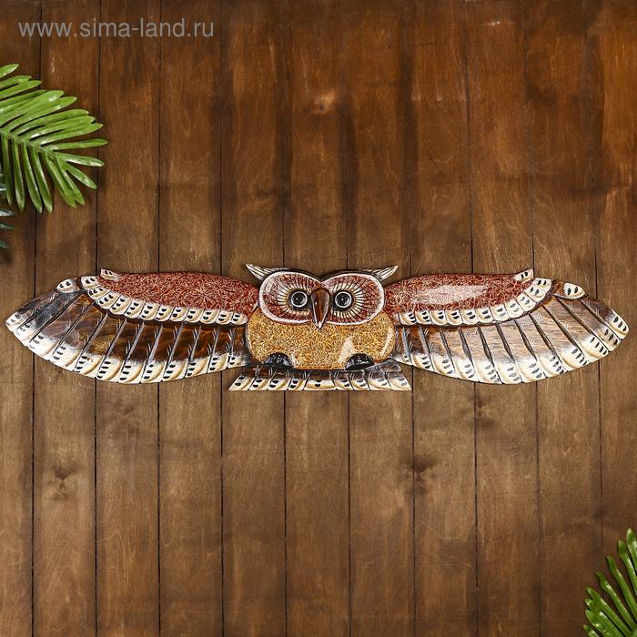 Настенное панно «Сова в полёте», 100×18.5×3 см - Фото 1