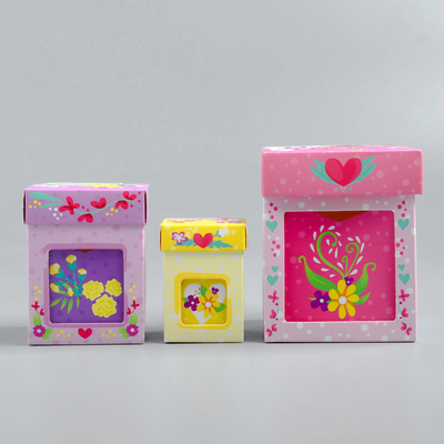 Памятные коробочки для новорожденных, Принцессы, 3 шт, с местом под фото